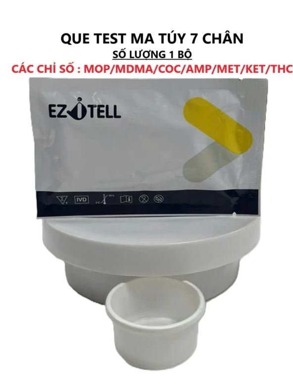 Que test ma túy 7 chân EZiTELL (MOP/MDMA/COC/MET/KET/THC/K2-50) 4 3 1