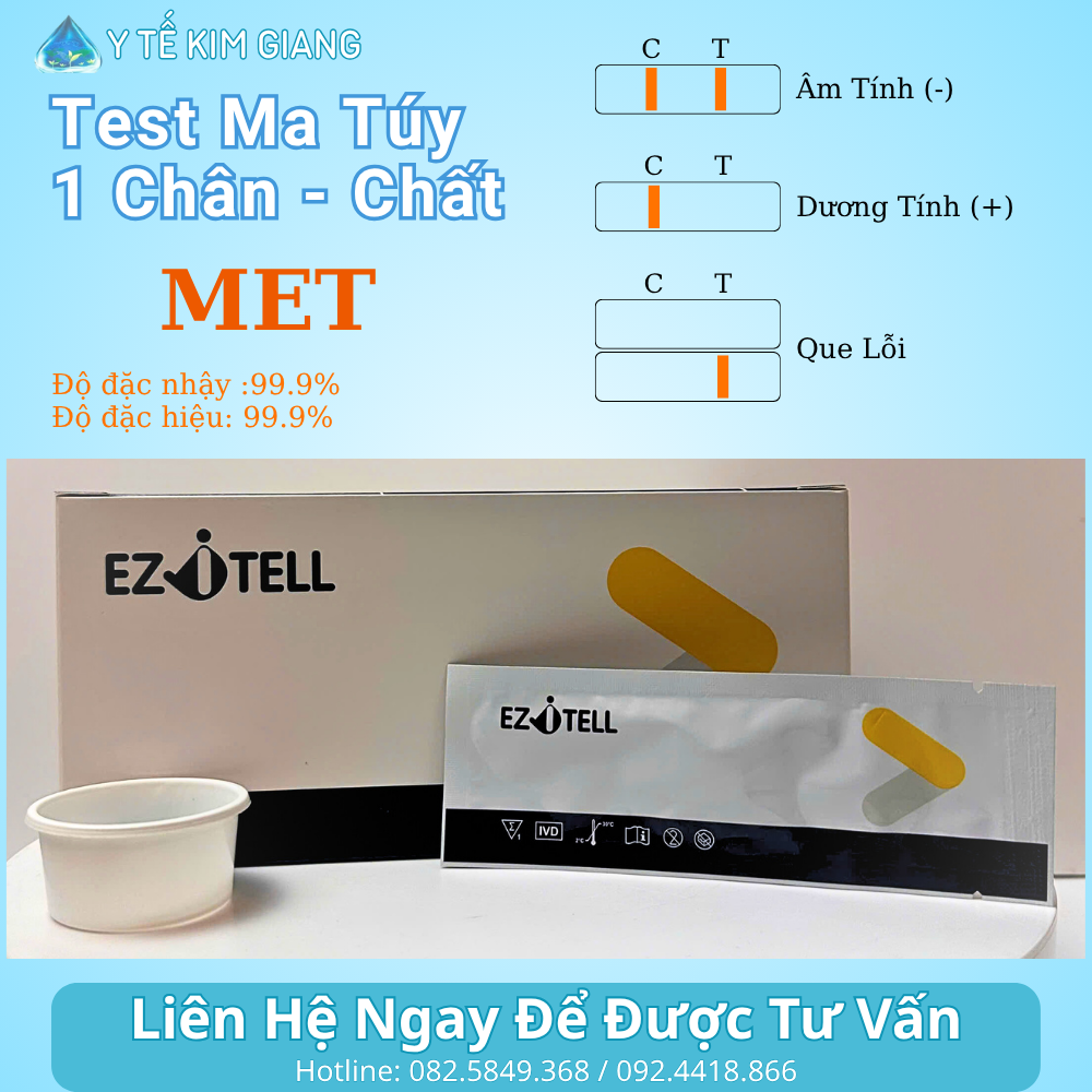 Que test ma túy 1 chân EZiTELL MET - Test ma tuý trong nước tiểu 1 4 5