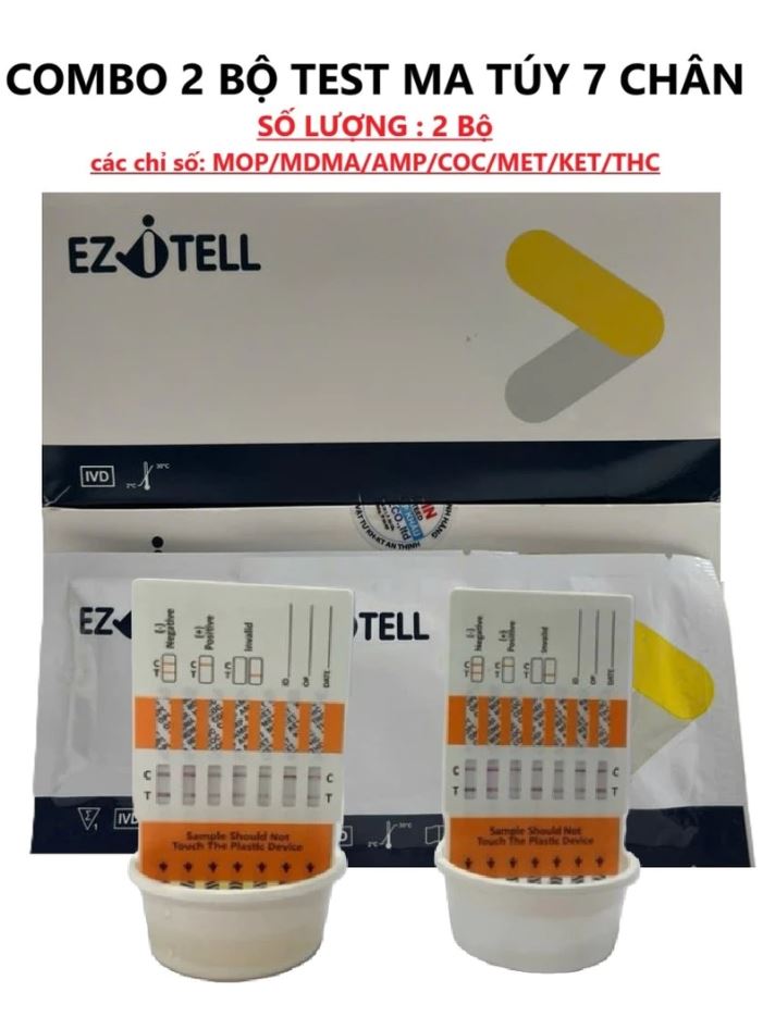 Que test ma túy 7 chân EZiTELL (MOP/MDMA/COC/MET/KET/THC/K2-50) 6 8
