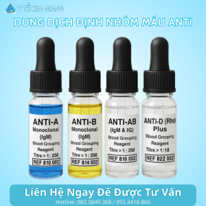 Test Nhóm Máu Anti-A/B/AB/D 10 ml IgM+IgG – Xét Nghiệm ABO & Rh(D) Chính Hãng