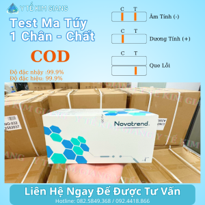 Que test ma túy COD Novatrend – 1 chân, phát hiện Codeine trong nước tiểu, đọc 5 phút