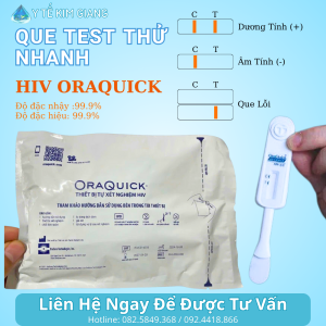 Test xét nghiệm nhanh HIV OraQuick – Tự test HIV bằng dịch miệng, kết quả sau ~20 phút