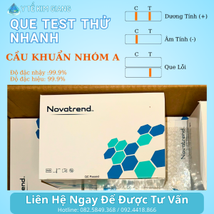 Test cầu khuẩn nhóm A Novatrend – sàng lọc Strep A, ngoáy họng, 5–10 phút