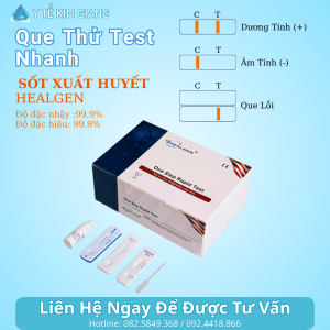Que test sốt xuất huyết HEALGEN – Dengue NS1/IgM/IgG nhanh, mẫu máu đầu ngón/huyết thanh, đọc 10–15 phút 13 2 3