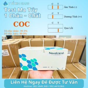 Que test ma túy COC Novatrend – 1 chân, phát hiện Cocaine/BE trong nước tiểu, đọc 5 phút