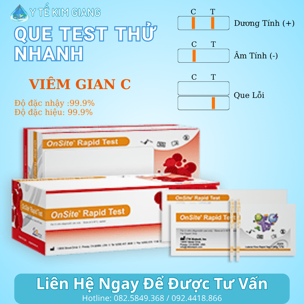 Test viêm gan C CTK OnSite – sàng lọc anti-HCV, mẫu máu, 10–15 phút 1 5 9