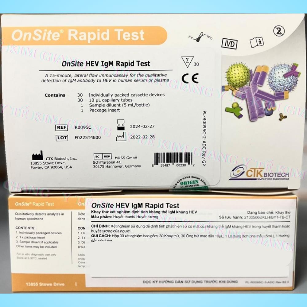 Test viêm gan E CTK OnSite – sàng lọc anti-HEV, mẫu máu, 10–15 phút 2 8 6