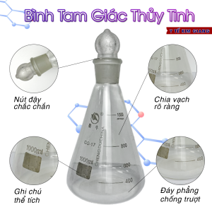 Bình Tam Giác Có Nút Nhám Thủy Tinh 50ml, 100ml, 250ml, 500ml, 1000ml – Dụng Cụ Thí Nghiệm Chịu Nhiệt Cao 9 Artboard 1 copy 2