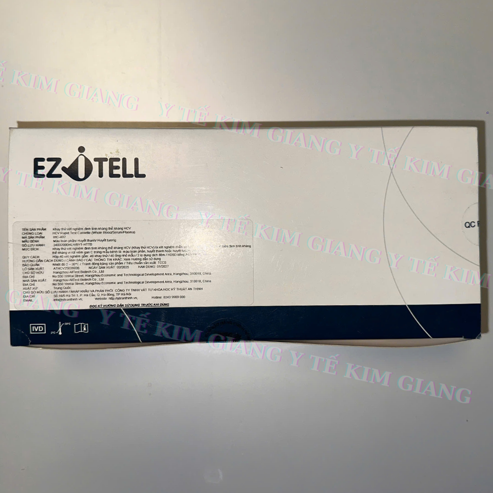 Test viêm gan E EZITELL – HEV IgM/IgG nhanh, mẫu máu đầu ngón/huyết thanh, đọc 10–15 phút 2 c 2