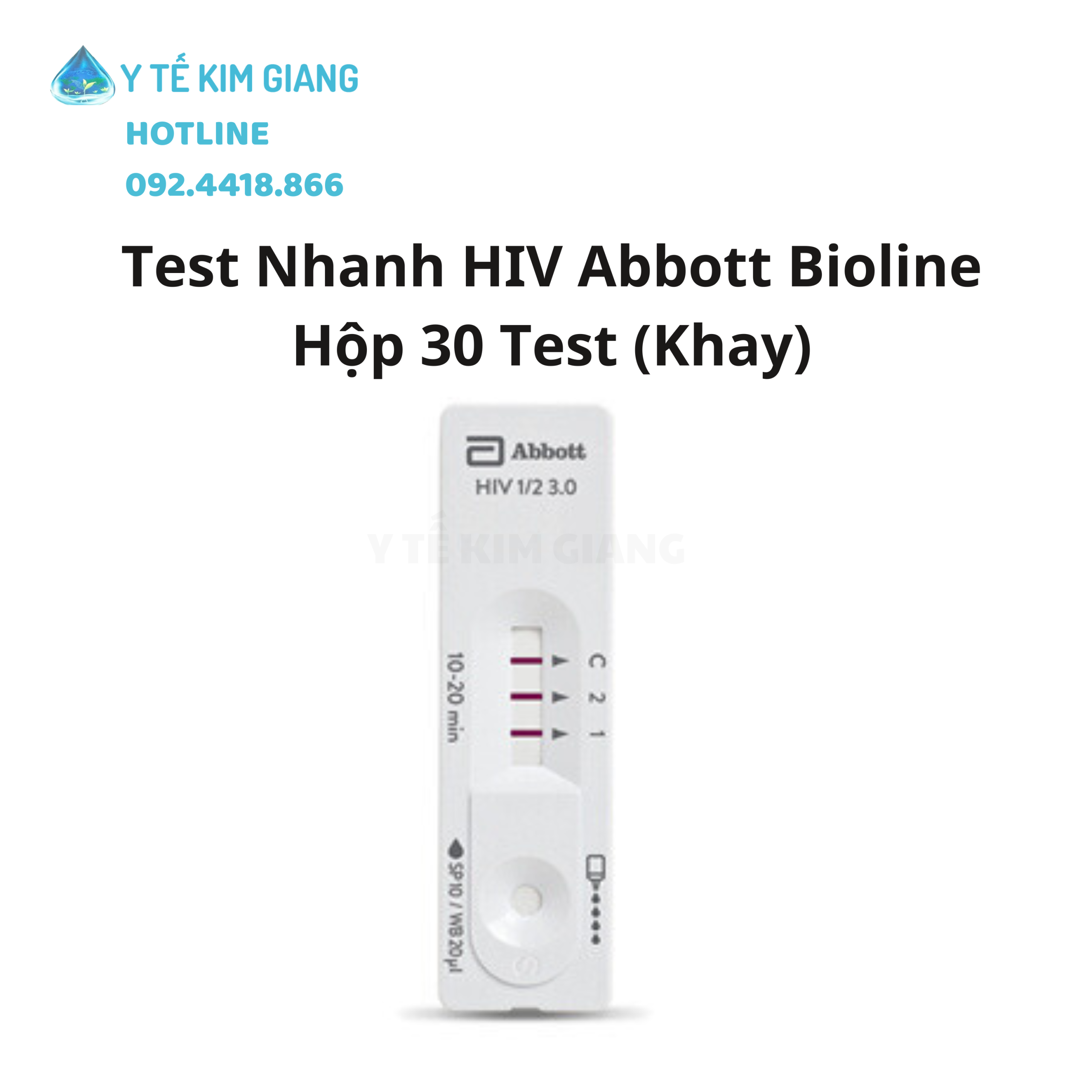 Khay Xét Nghiệm Định Tính Kháng Thể Kháng HIV-1 & HIV-2 - Test Nhanh HIV Abbott Bioline™ HIV 1/2 3.0 HỘP 30 TEST MỚI 10 HIV han 3 scaled