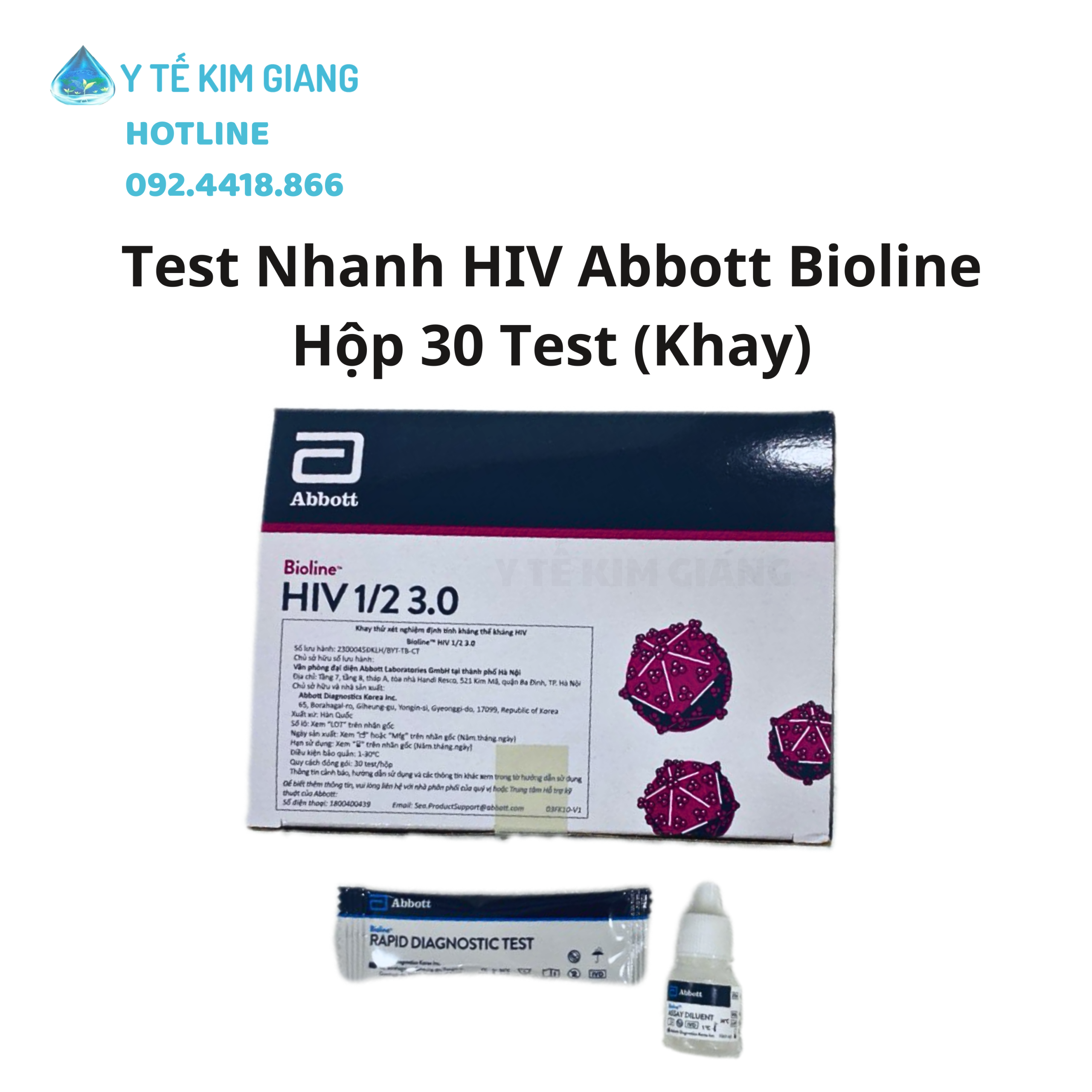 Khay Xét Nghiệm Định Tính Kháng Thể Kháng HIV-1 & HIV-2 - Test Nhanh HIV Abbott Bioline™ HIV 1/2 3.0 HỘP 30 TEST MỚI 3 HIV han 5 scaled