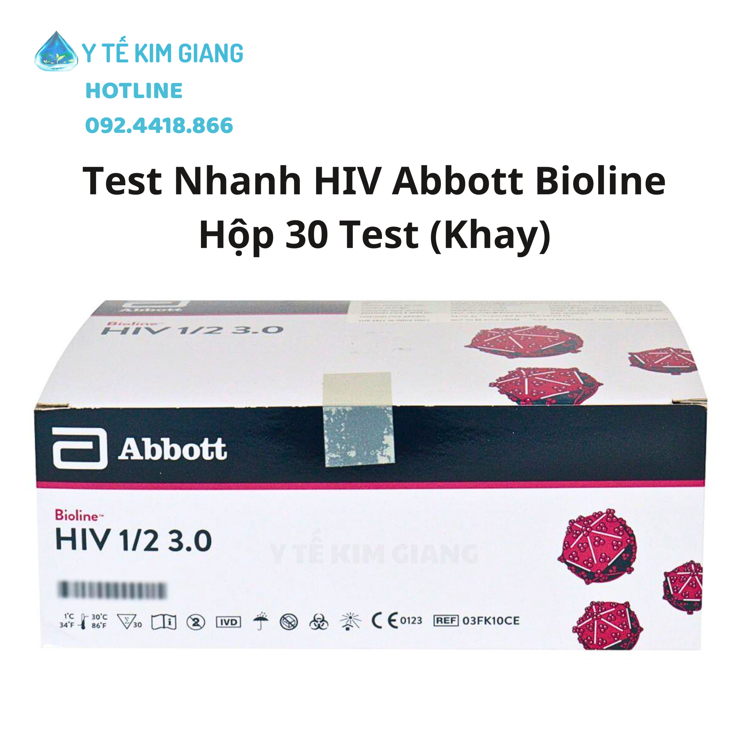 Khay Xét Nghiệm Định Tính Kháng Thể Kháng HIV-1 & HIV-2 - Test Nhanh HIV Abbott Bioline™ HIV 1/2 3.0 HỘP 30 TEST MỚI 6 HIV han 8 scaled