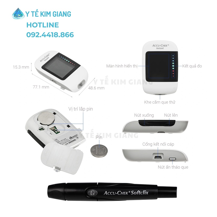 Máy đo đường huyết tại nhà Accu-Chek Instant Test Đường Huyết Chính Xác 2 accuchek instant 5