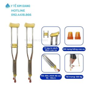 Nạng Nhôm Người Lớn Cao Cấp Chống Trượt – Hỗ Trợ Tập Đi An Toàn, Bền Chắc