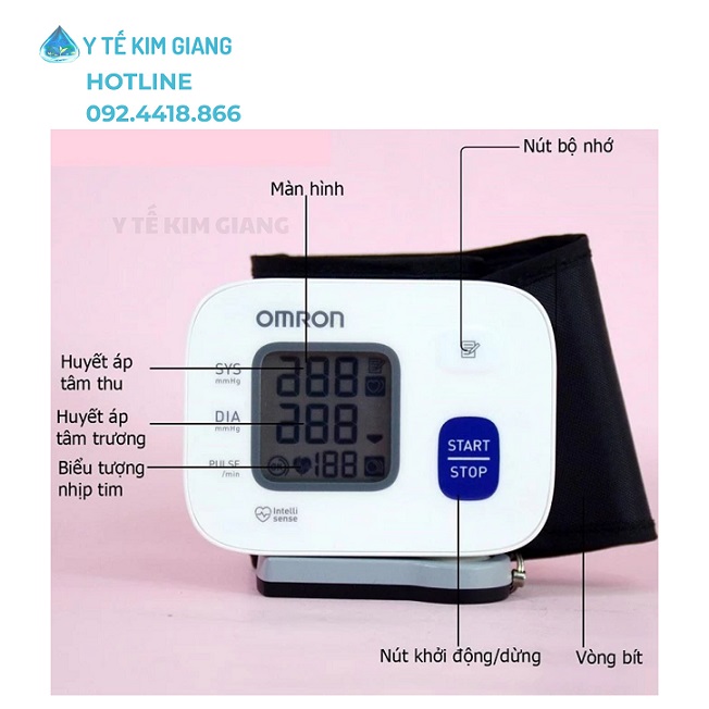 Máy Đo Huyết Áp Đeo Tay Omron HEM-6161 Chính Hãng Đo Chính Xác, Dễ Sử Dụng 3 omron hem6161 2
