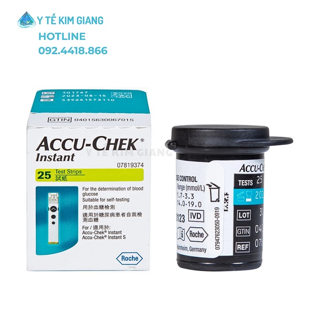 Que thử đường huyết Accu-Chek Instant chính hãng 2 que accu instant 2