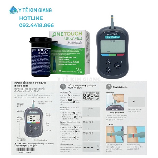 Que thử đường huyết OneTouch Ultra Plus Flex chính hãng – Kiểm tra đường huyết nhanh, chính xác tại nhà 2 que one touch ultra plus
