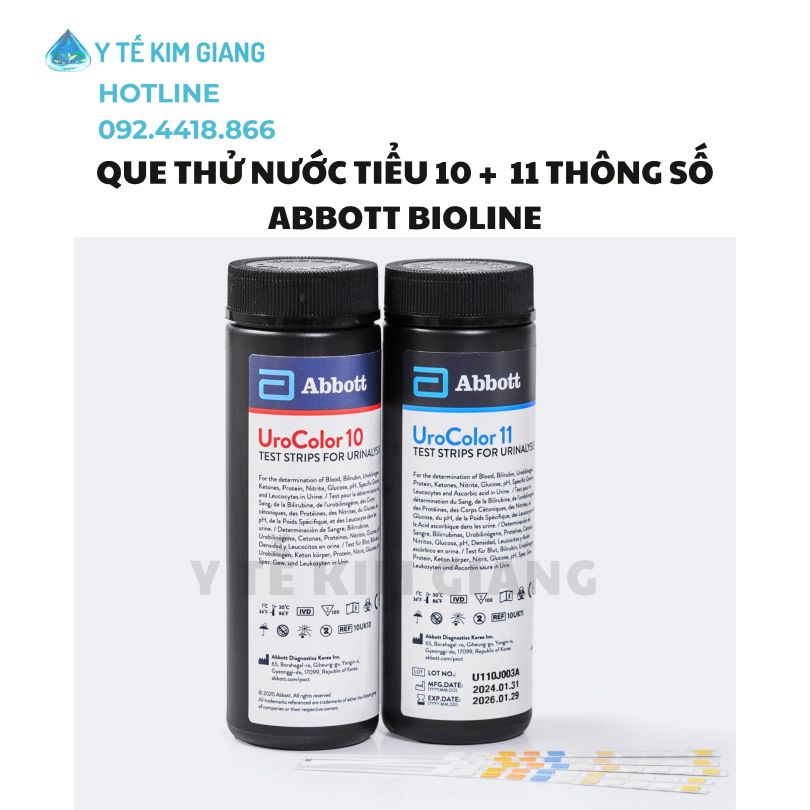 Que Thử Nước Tiểu ABBOTT Xét Nghiệm Nhanh 10 Thông Số + 11 Thông Số Chính Hãng Hàn Quốc 1 abbott 1011 TS 2