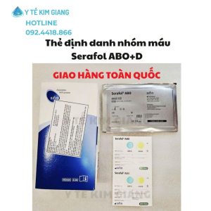 Thẻ định danh nhóm máu Serafol ABO+D Đức – Kiểm tra ABO, Rh(D) tại giường bệnh nhân sau 1 PHÚT 4 serafol the mau 2