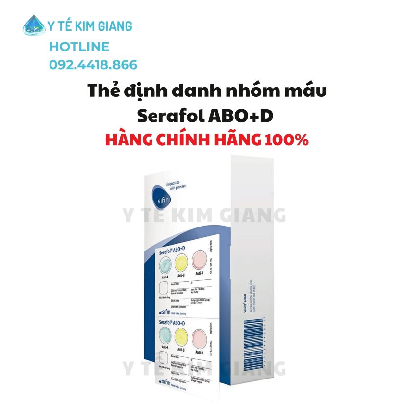 Thẻ định danh nhóm máu Serafol ABO+D Đức – Kiểm tra ABO, Rh(D) tại giường bệnh nhân sau 1 PHÚT 1 serafol the mau