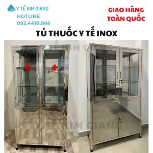 Tủ thuốc y tế inox 2 khoang 3 ngăn – Lưu trữ thuốc và vật tư y tế