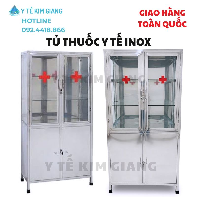 Tủ thuốc y tế inox 2 khoang 3 ngăn – Lưu trữ thuốc và vật tư y tế 3 tu y te